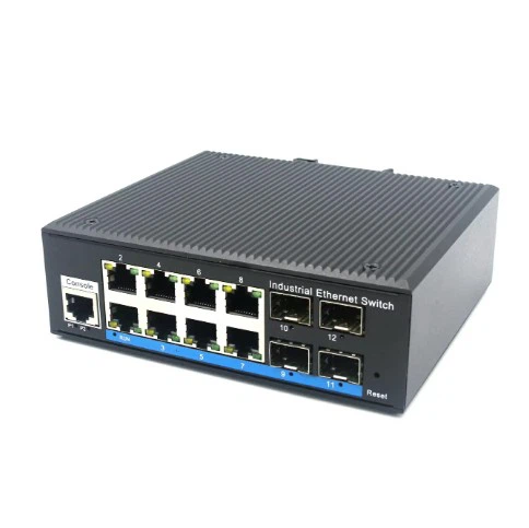 8 Port Gigabit PoE+4G SFP Uplink L2 Managed Industrial PoE Switch IP40