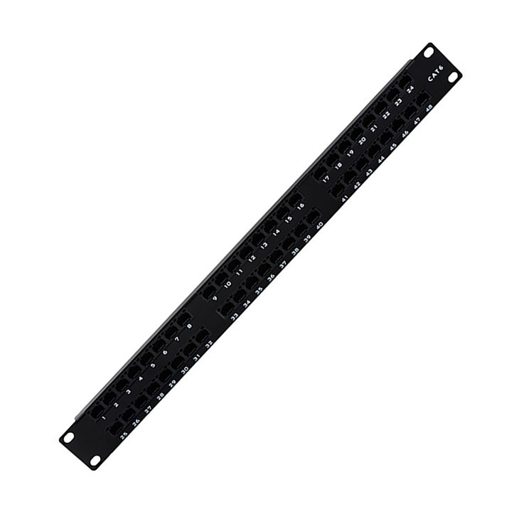 High-density 1U 48 Port Cat6 UTP Patch Panel