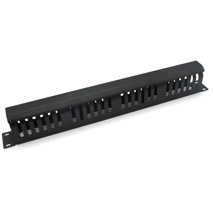 1U 19' Finger Duct 24 Slot Cable Management Tray Rack Mount Horizontal Cable Manager