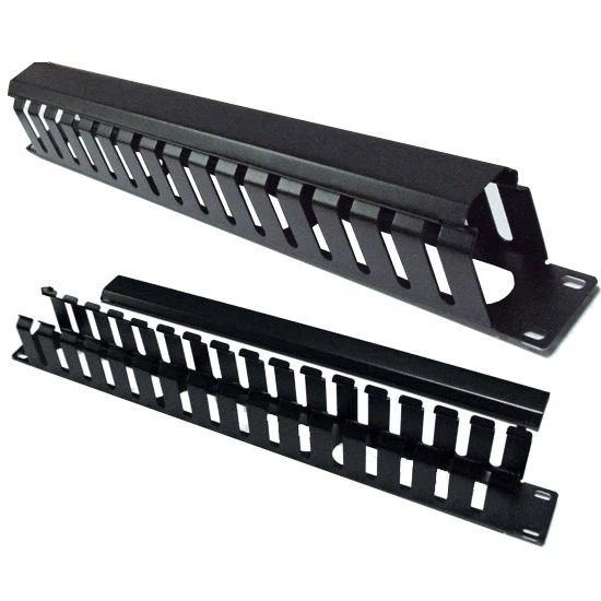 1U 19' Finger Duct 24 Slot Cable Management Tray Rack Mount Horizontal Cable Manager