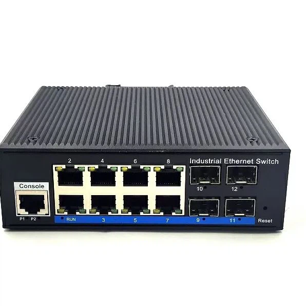 8-портовый гигабитный PoE плюс 4G SFP Uplink L2 Управляемый промышленный коммутатор PoE IP40