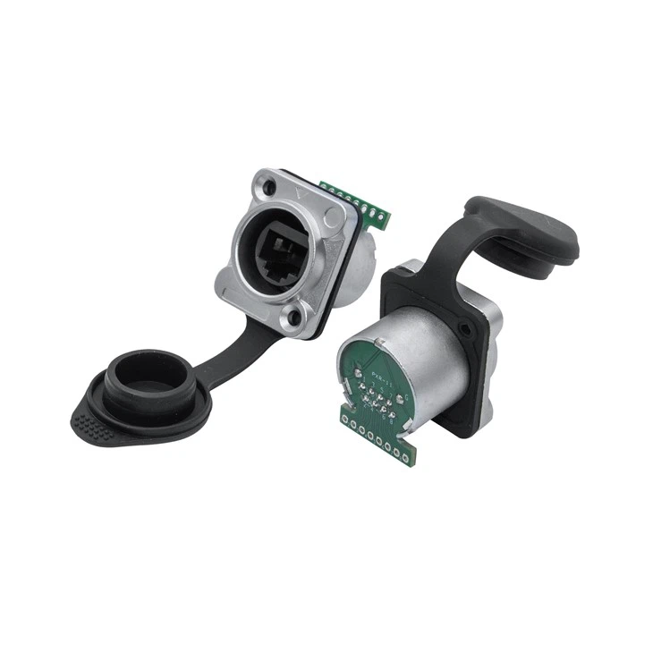 D-форма панель RJ45 Водонепроницаемый разъем|Металлический фланец