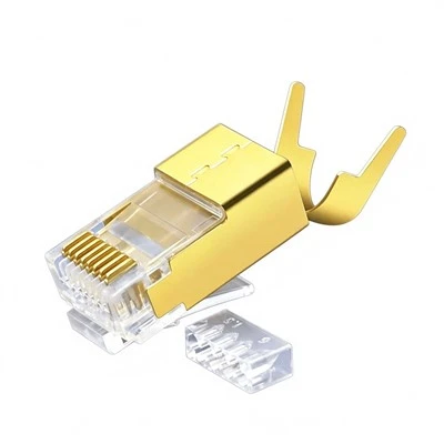 Золотой экранированный разъем CAT7 RJ45